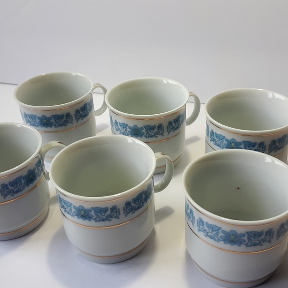 Liling Vintage Fine China Lily Tea Cup And Saucer Sets, 6 Complete Sets - Picture 3 of 12